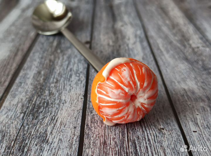 Ложка с декором Мандарин. Ручная работа на заказ