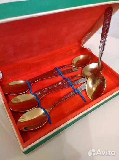 Ложки чайные СССР позолоченные (набор 6 шт.)