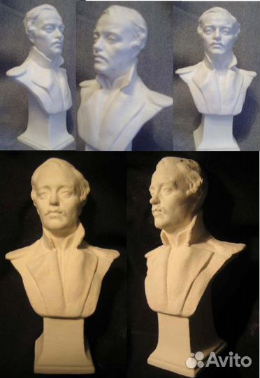 Бюсты Есенина, Лермонтова, Маяковского