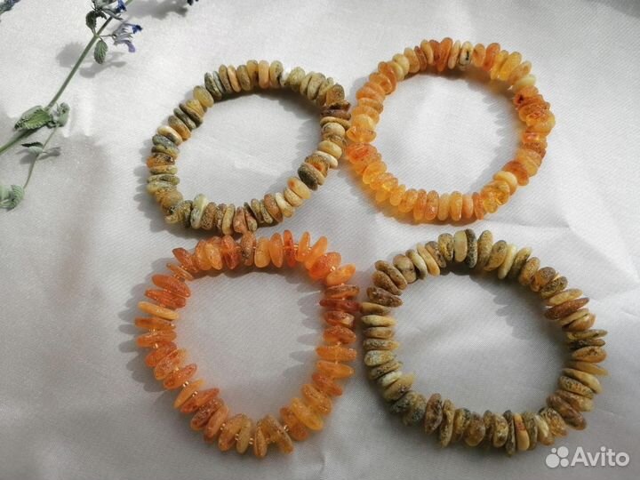 Браслеты из балтийского пейзажного янтаря