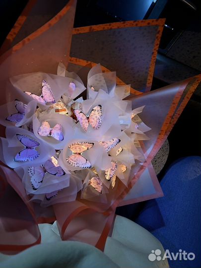 Сладкие букеты из конфет, букет из бабочек