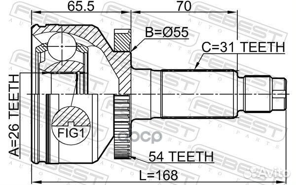 Шрус наружный 26x55x31 2210cara54 Febest