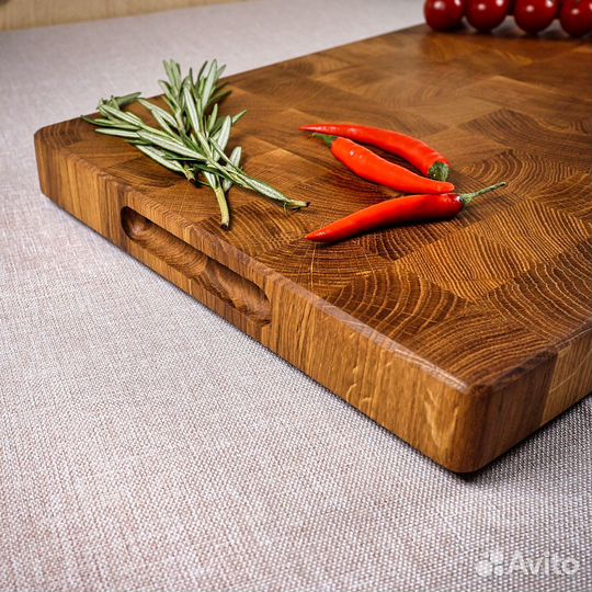 Торцевая разделочная доска из дуба - большая