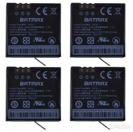 Аккумуляторы на Xiaomi Yi 4K/4K+/Lite 1400mAh