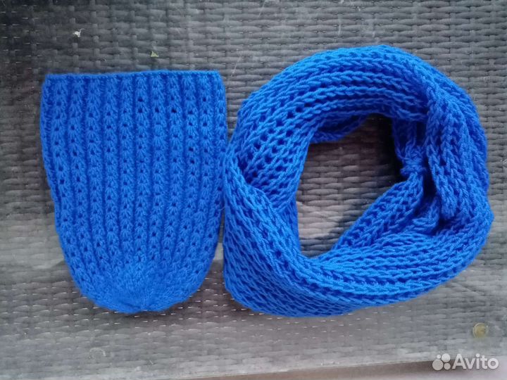 Комплект вязаный снуд и шапка-бини