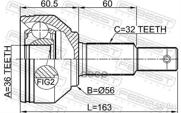 Шрус внешний nissan pathfinder RUS R52RR 08/15