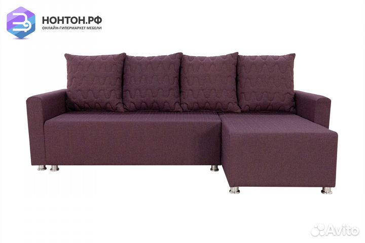 Диван угловой еврокнижка Челси 2 сиреневый