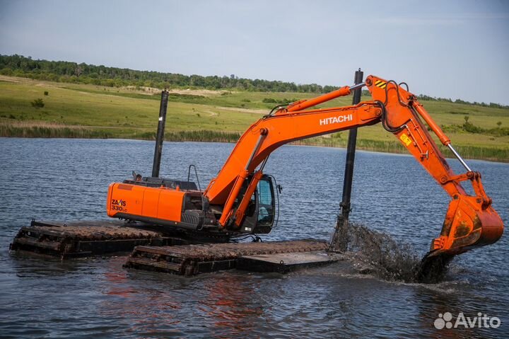 Аренда экскаватора плавающего (болотоход)