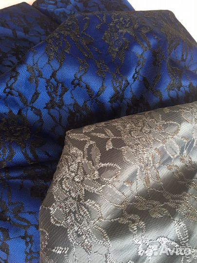 Ткань кружево на атласе