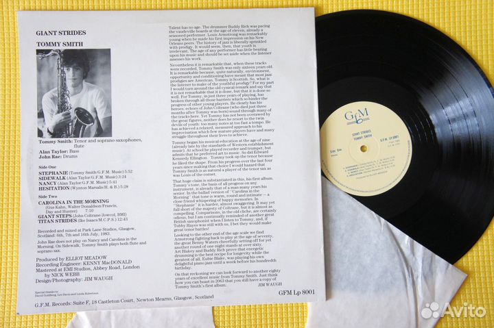 Tommy Smith - Giant Strides -UK-1983-LP- Джаз