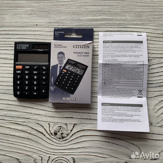 Калькулятор citizen Pocket PRO SLD-100NR