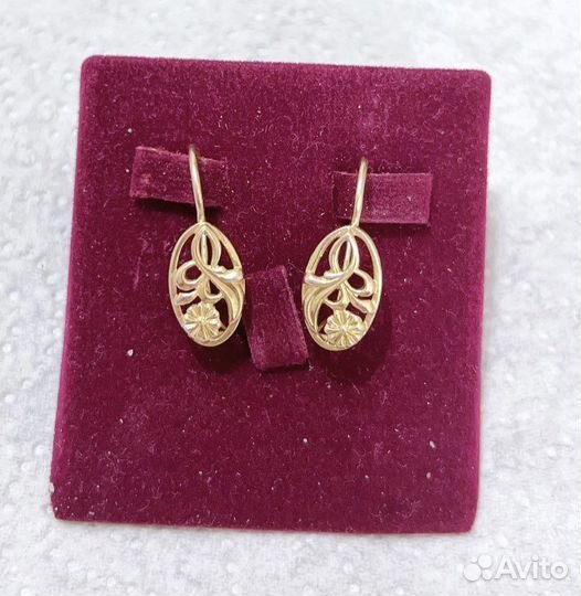 Золотые серьги 585 пробы СССР