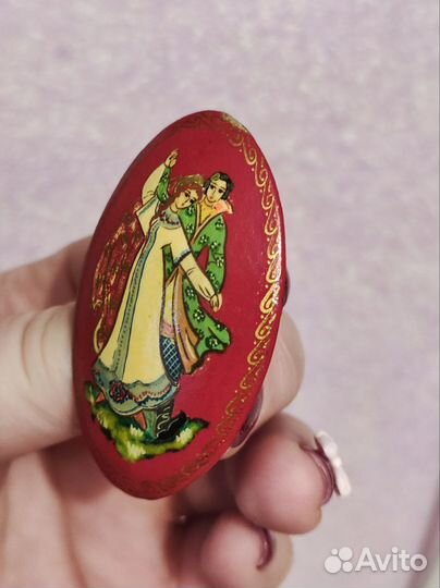 Брошь винтажная, ручная роспись. 1994 год