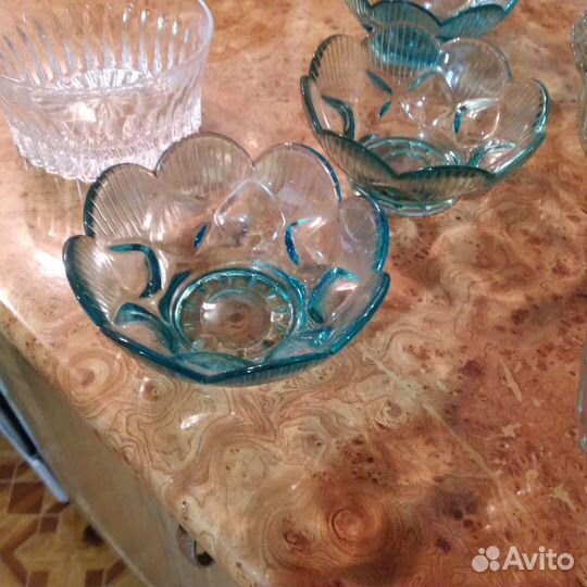 Конфетница цветное стекло СССР