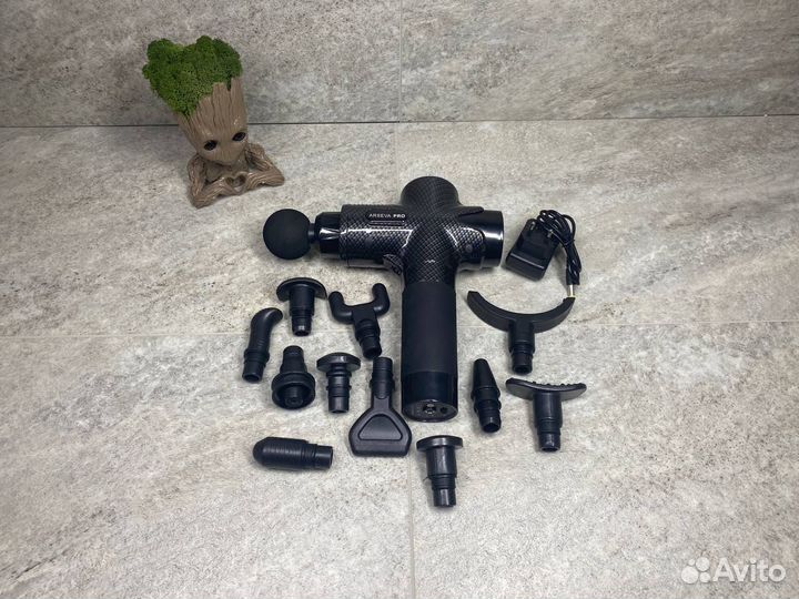 Перкуссионный массажер для тела 14 насадок