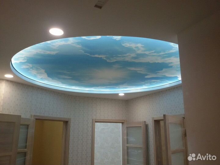 Натяжной потолок белый