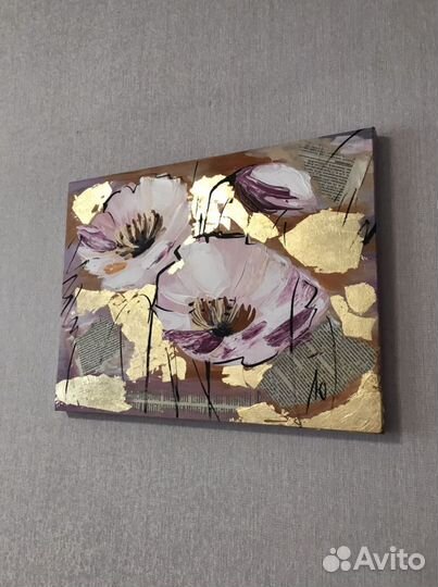 Картина Белые Маки 30*40 акрил