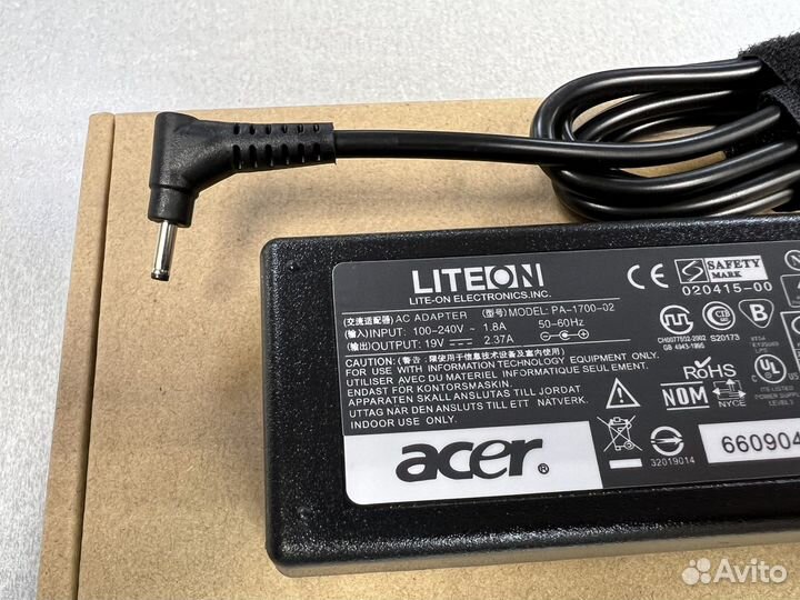 Блок питания для ноутбука Acer 19V 2.37A 45W