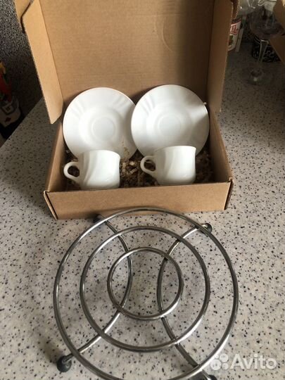 Подставка под горячее, нержавейка, кофейная пара