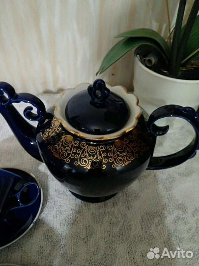 Сервиз чайный, кобальтовый