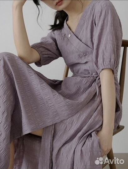 Лавандовое платье кимоно