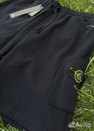 Шорты мужские stone island с патчем
