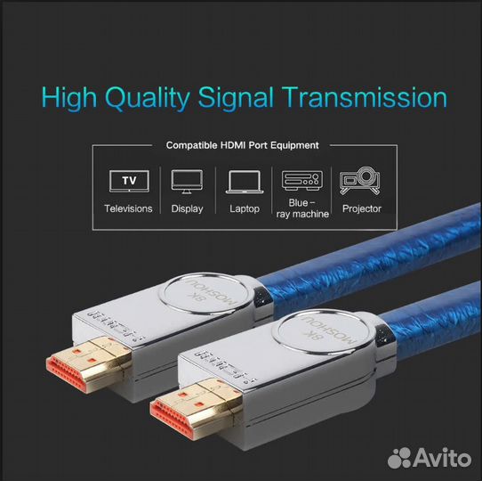 Кабель hdmi 2.1 Ultra-HD (UHD) 8K - 1.5 / 2 Метра