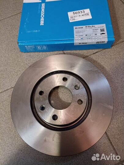 Диск тормозной передний Peugeot 308