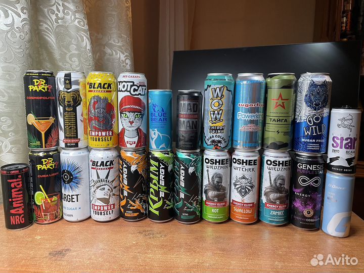 Банки от энергетиков, пива, газировки