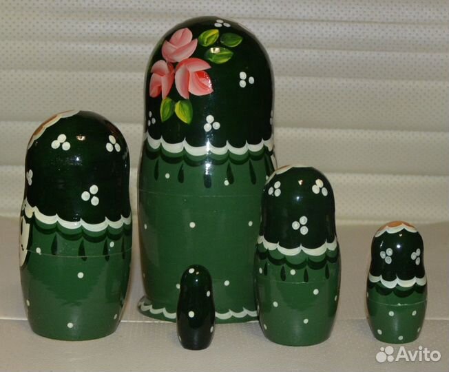 Матрёшка с корзинкой с цветами 5 кукол 17 см