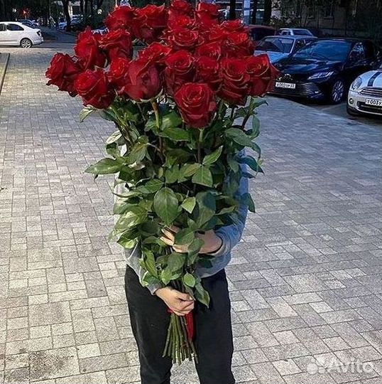 Высокие метровые розы Букеты Доставка