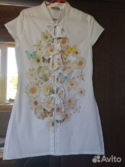 Очень легкая х/б туника на завязках