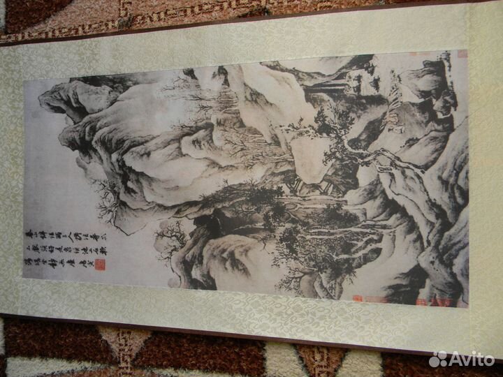 Китайская картина свиток (4 шт.) 105*30 см