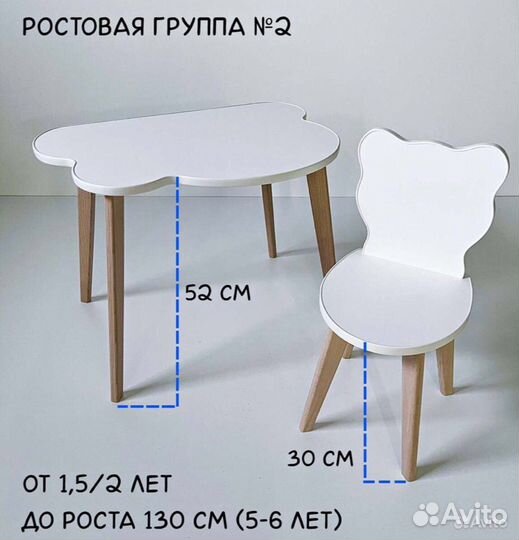 Детский стол и стул 