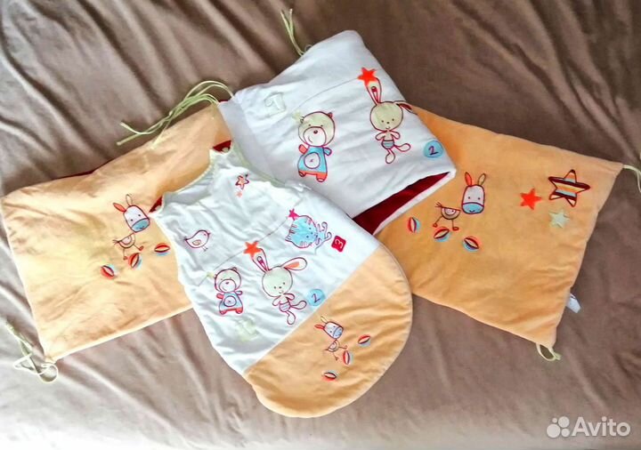 Бортики в кроватку+кокон