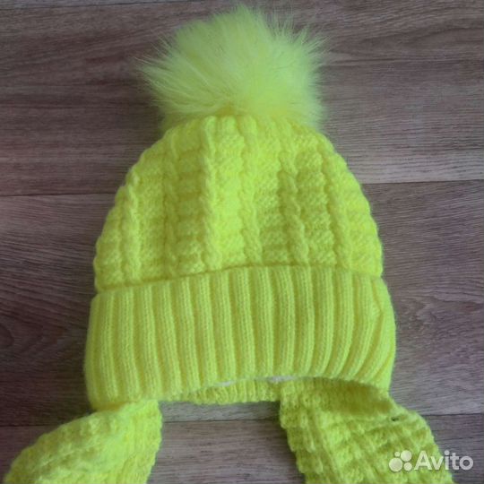 Новая неоновая зимняя шапка для девочки