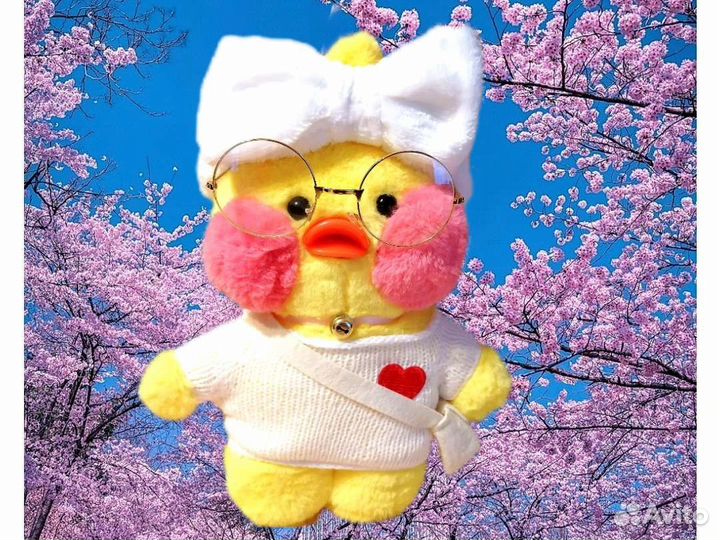 Уточка лалафанфан в очках новая мягкая игрушка