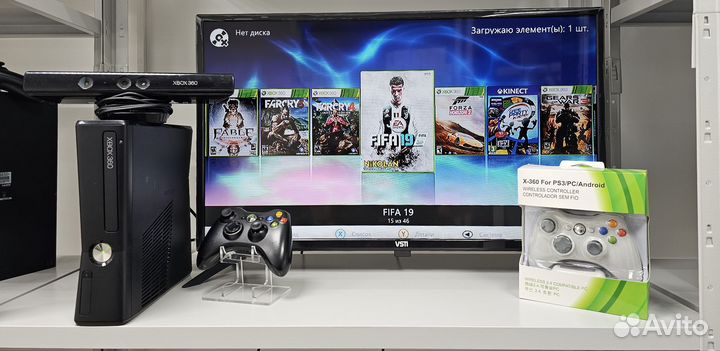 Xbox 360 320 gb 2 джостика+ 46 тор игр+ kinect