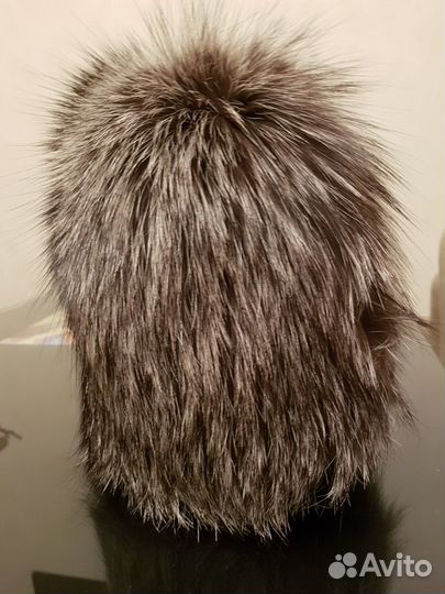 Шапка из чернобурки зимняя женская новая