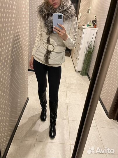 Кожаная жилетка с мехом