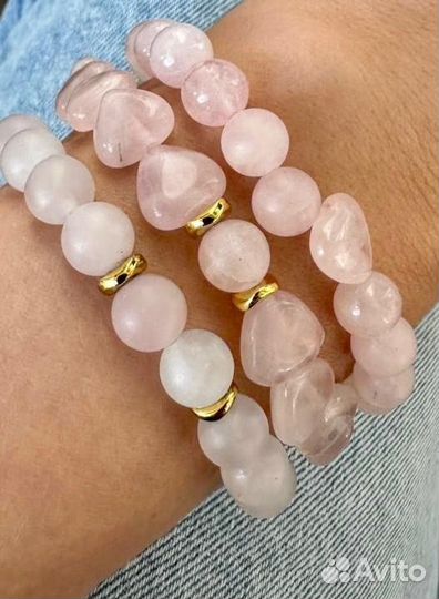 Розовый кварц браслет