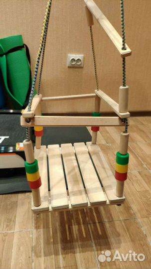 Качель деревянная, подвесная