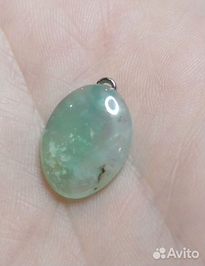 Натуральный хризопраз кулон 2 см