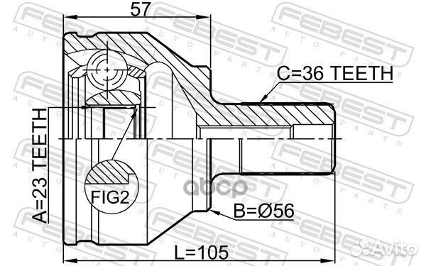 ШРУС ford focus II/C-MAX/volvo 1.4-2.0tdci нар