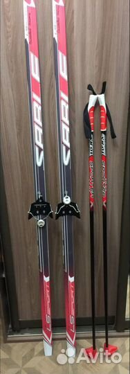 Комплект лыжи,палки,чехол и ботинки