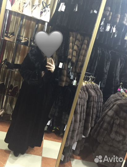 Шуба норковая 42 44 черная длинная