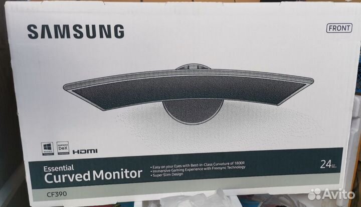 Монитор новый изогнутый Samsung 24CF390