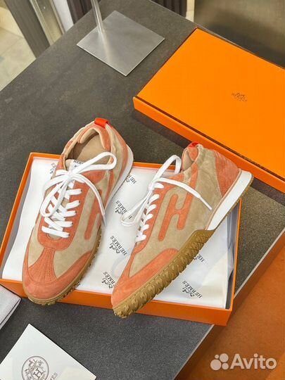 Кроссовки Hermes из замши