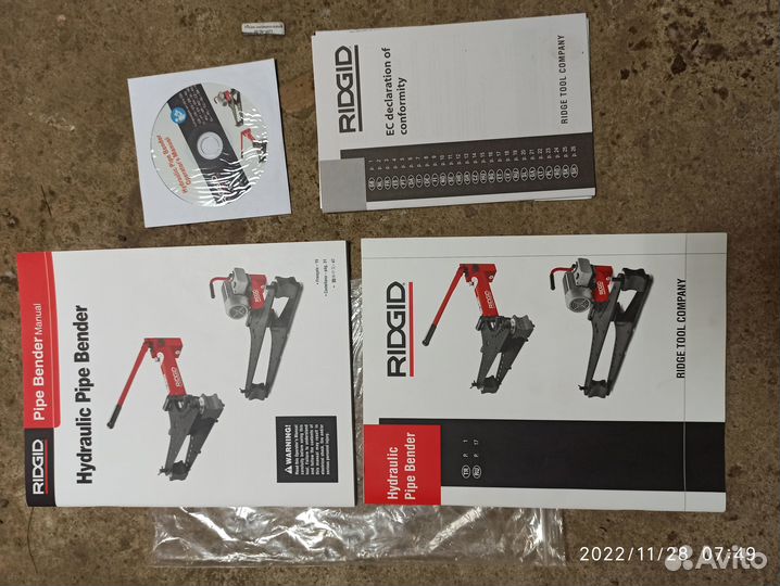 Трубогиб гидравлический ручной ridgit