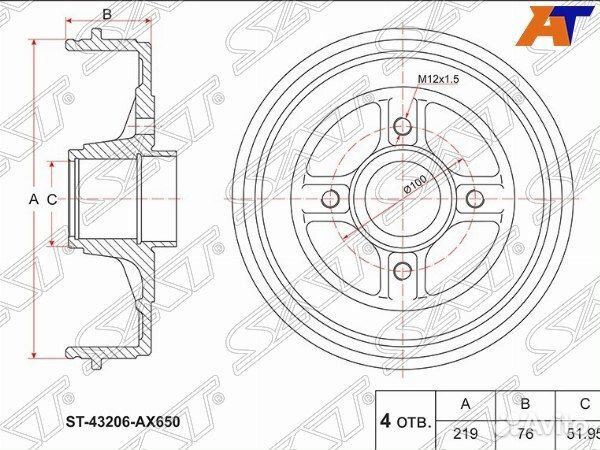 Барабан тормозной nissan note
